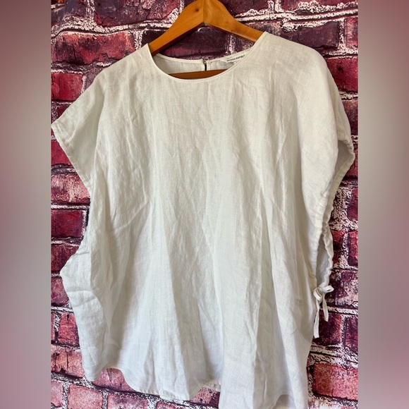 Banana Republic Oversized Linen Cinch Top White 100% Linen - Picture 2 of 5